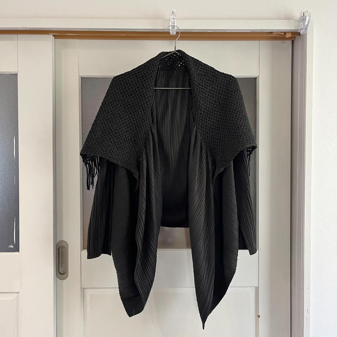 ISSEYMIYAKE　イッセイミヤケ　ポンチョ　フリンジ　プリーツ　ジャケット