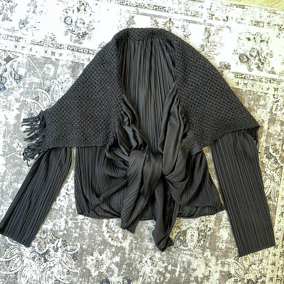 ISSEYMIYAKE　イッセイミヤケ　ポンチョ　フリンジ　プリーツ　ジャケット