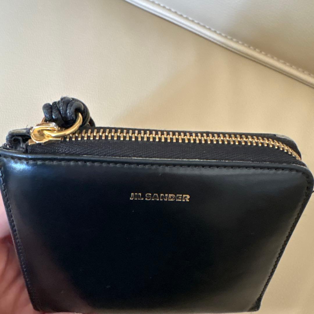 JIL SANDER ブラックレザー二つ折り財布