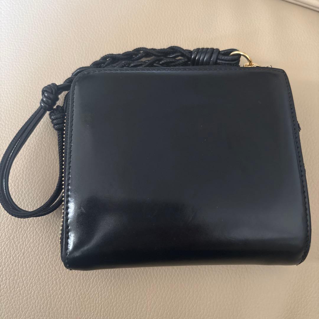 JIL SANDER ブラックレザー二つ折り財布