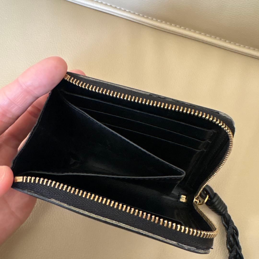 JIL SANDER ブラックレザー二つ折り財布