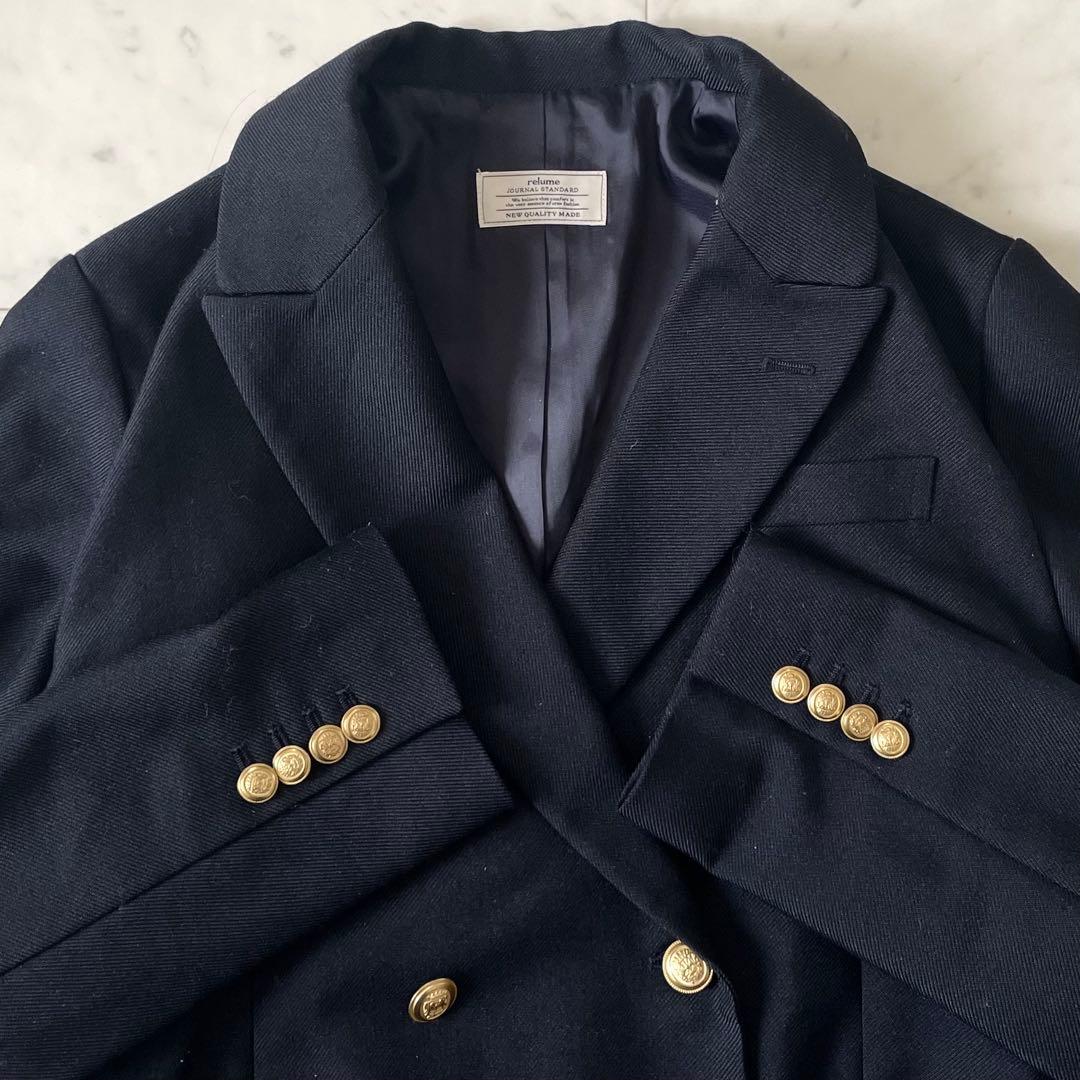 極美品　JOURNAL STANDARD relume 紺ブレ金ボタン 38 M