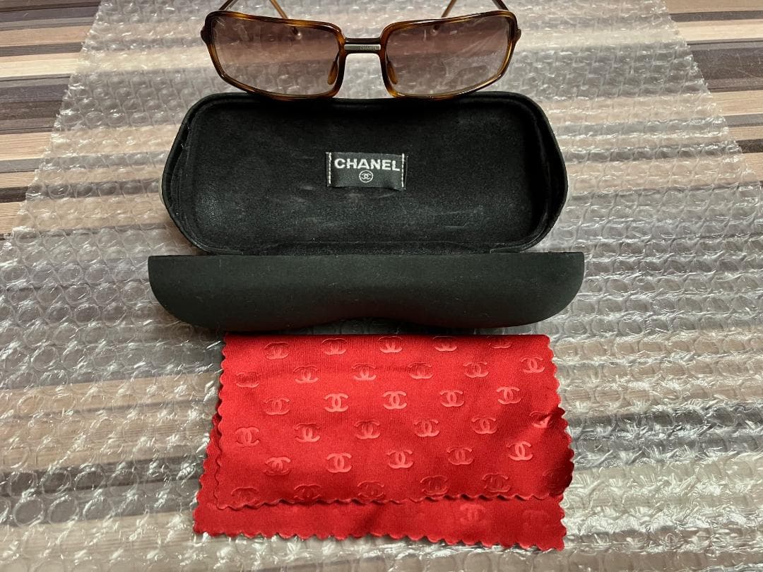 美品 CHANEL シャネル ブラウン サングラス ケース付き アルコール除菌済