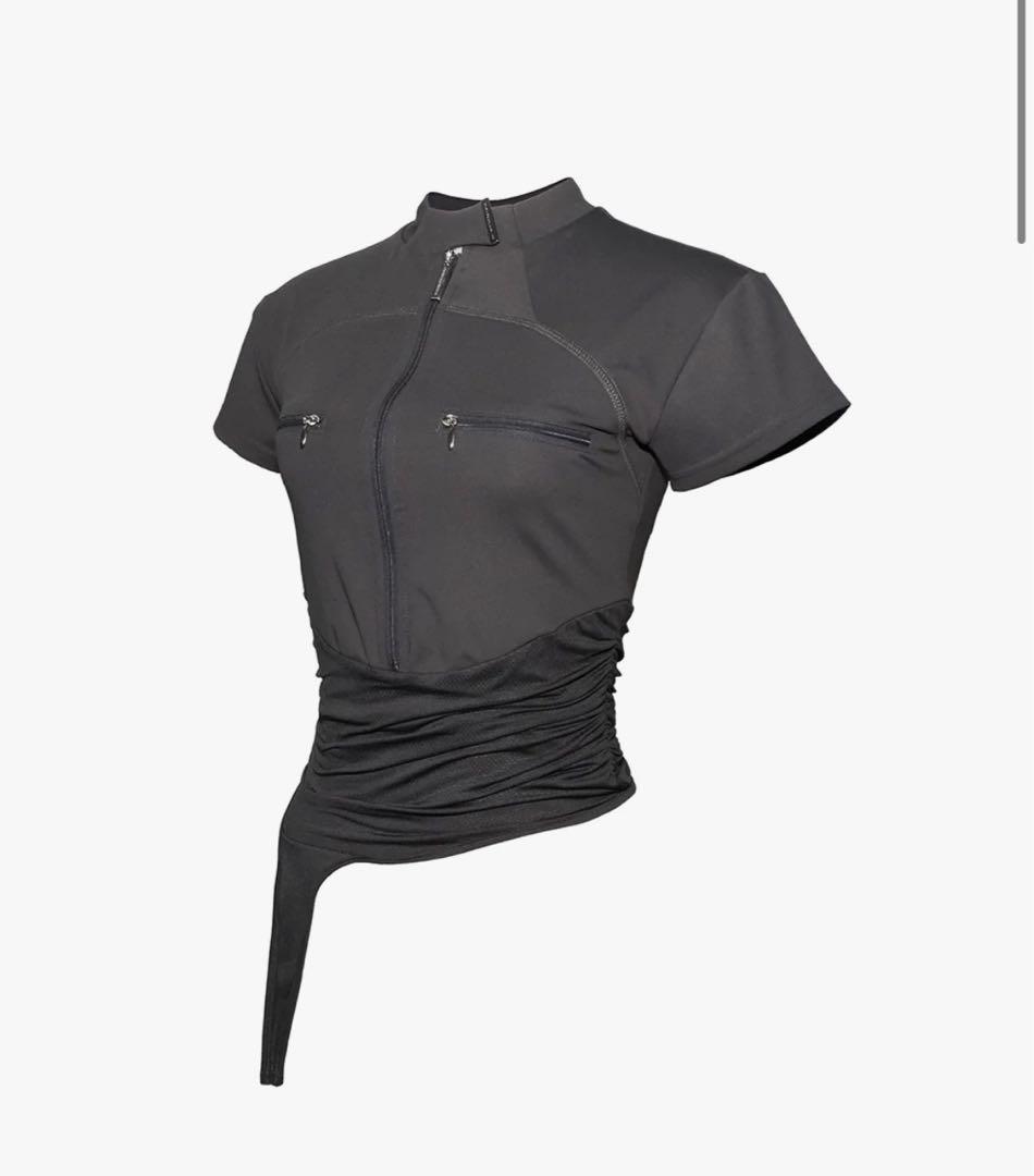 トップス zip asymmetric tops THEREDTHREAD