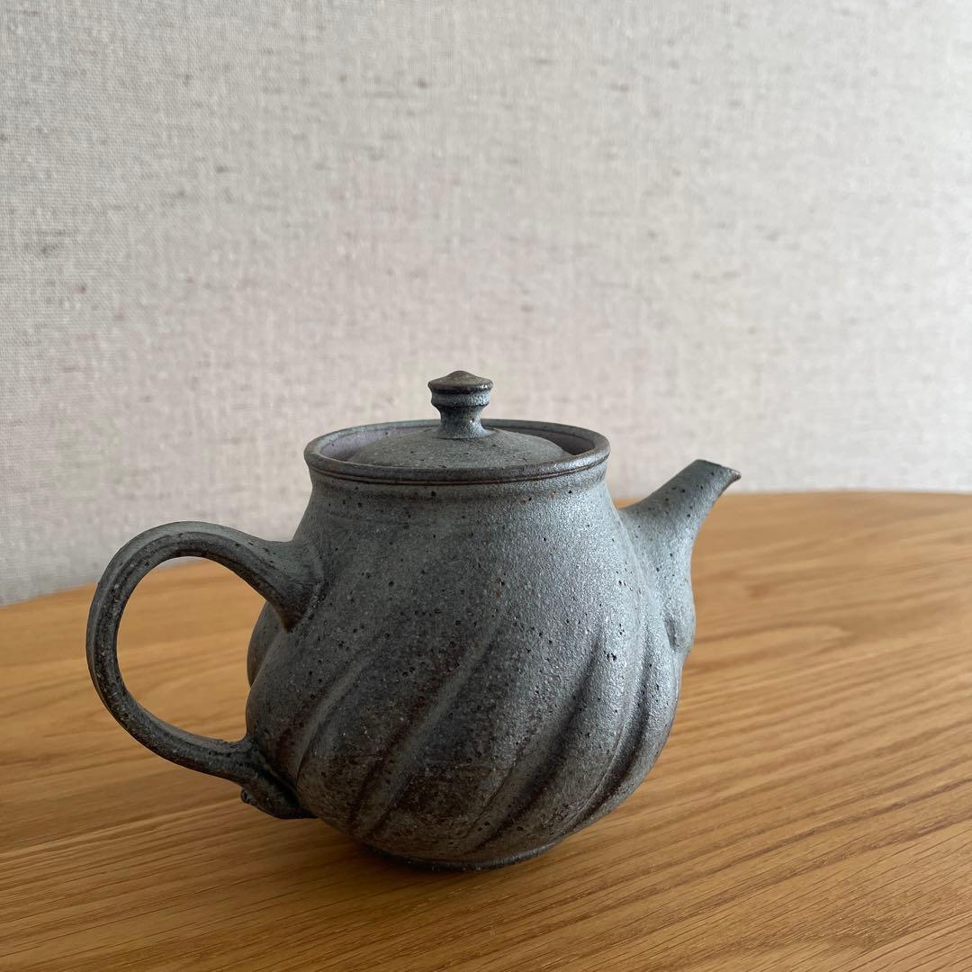 林さとみ　グレー 陶器　急須 新品