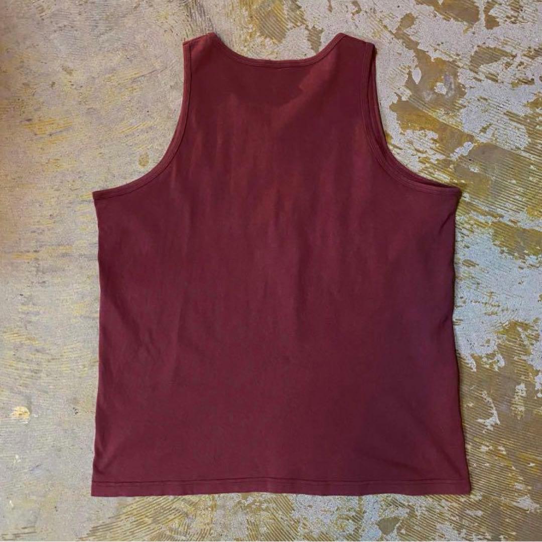 トップス 00s stussy fire pattern logo tank top