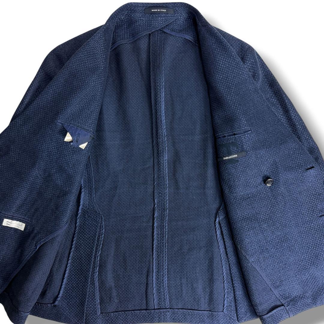 J6398 美品 タリアトーレ ホップサック ダブルジャケット ネイビー 48