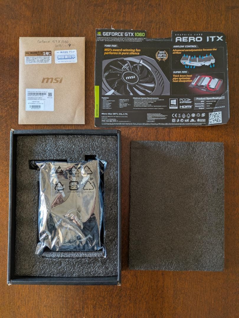 MSI GTX 1060 AERO ITX 6G OC 動作確認済