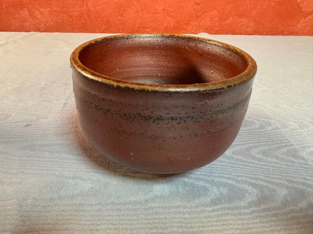 備前焼 竹村 哇季良 ( たけむら あきら ) 抹茶碗　共箱　栞付き