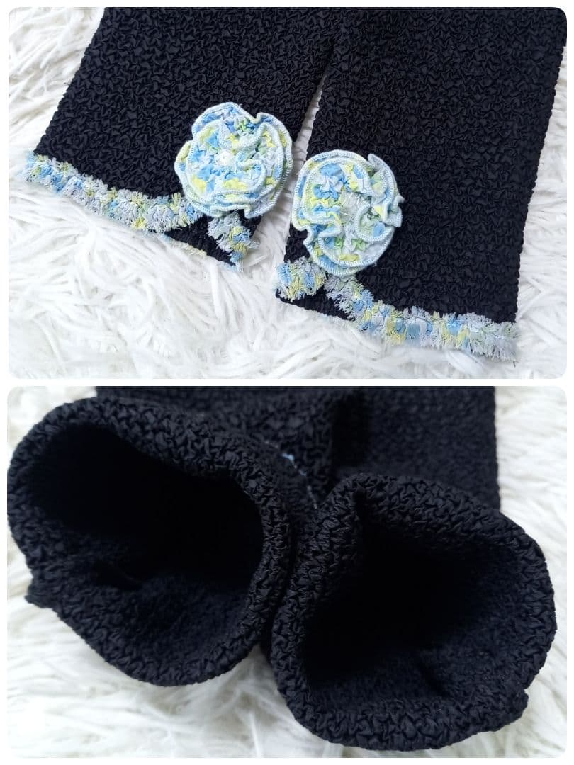 ●美品●　ノコオーノ　プリーツ　ジャケット　花　コサージュ　スパンコール　ハート