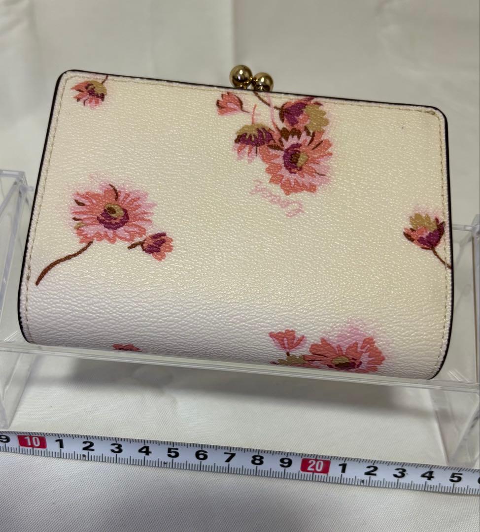 COACH 財布 花柄 がま口 3つ折り