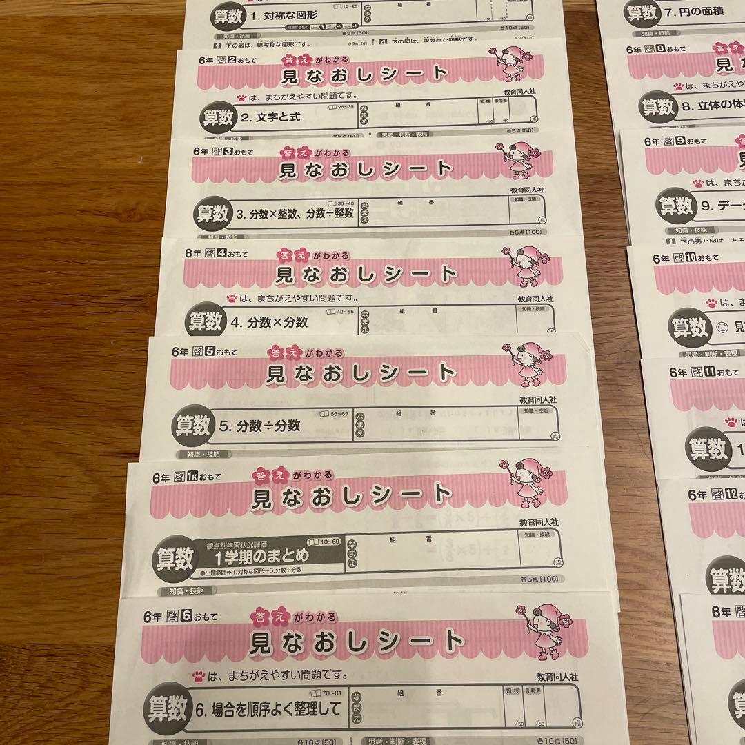 ‼️最新版‼️2025年度 小6 算数 カラーテスト解答のみ (教育同人社) 19枚