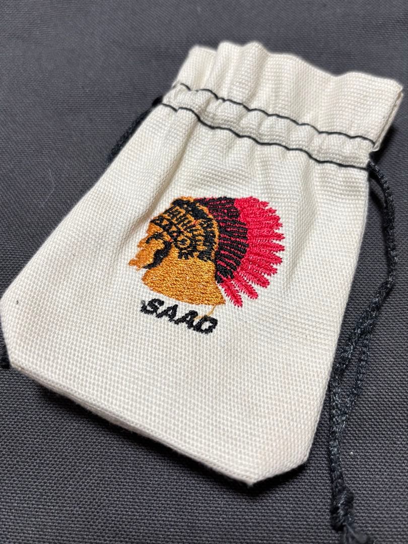 SAAD シルバー　ターコイズフェザーペンダント ステンレスチェーン付