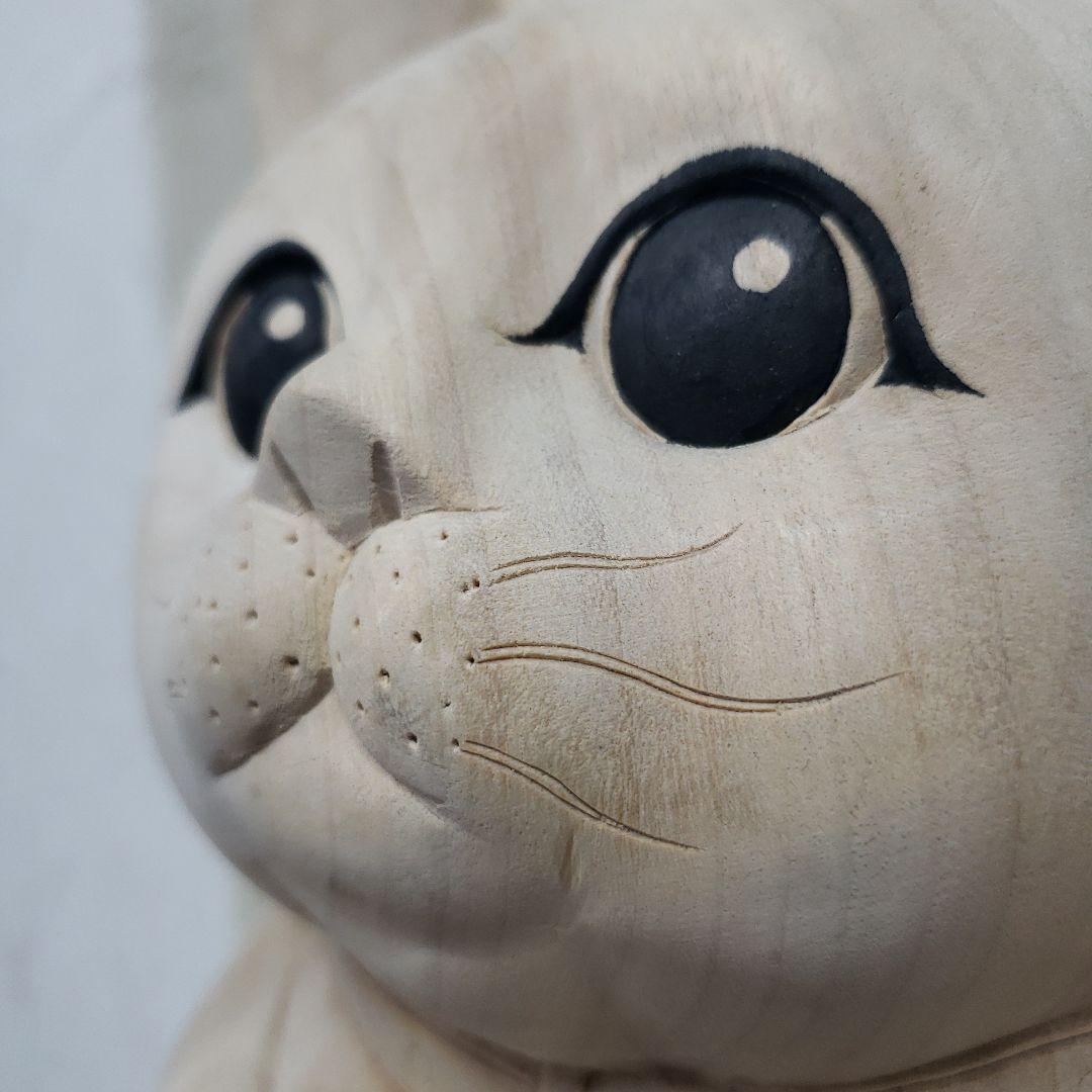 蔵出し特価　木曽御神木檜製　開運桧材 招き猫☆左手 約32cm