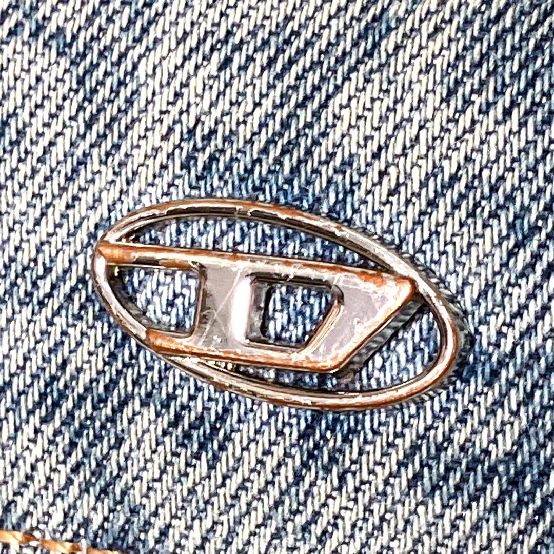 DIESEL 三つ折り財布 デニム レザー コンパクト ロゴ メンズ レディース