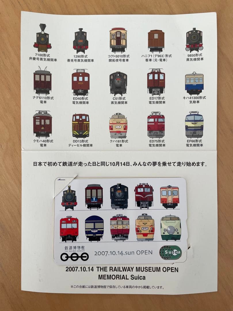 鉄道博物館 オープン記念 Suica 未使用品 JR東日本
