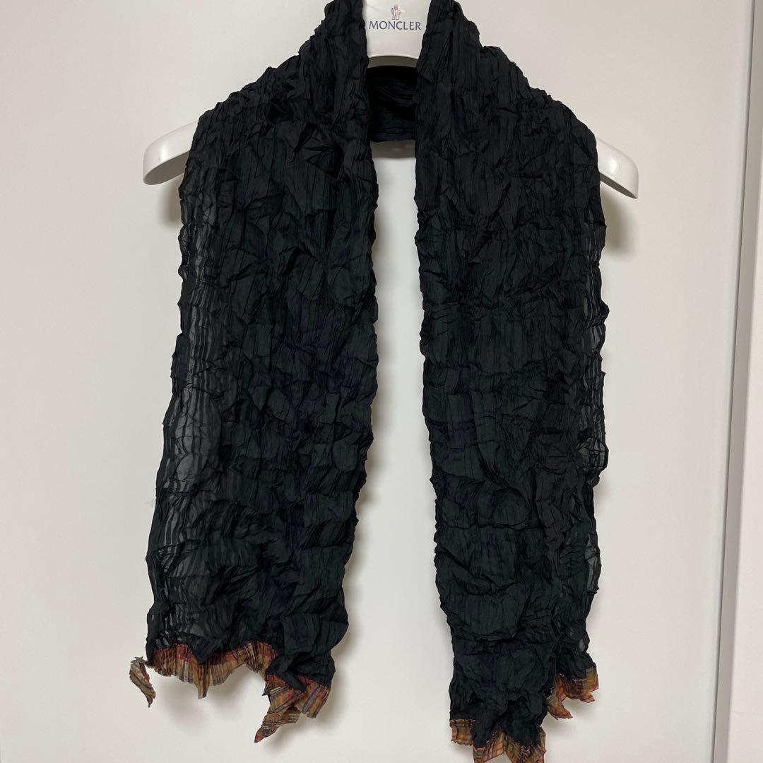ISSEY MIYAKE ブラック ストール しわ加工