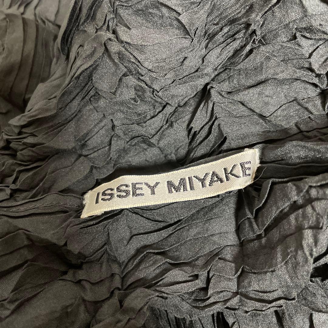 ISSEY MIYAKE ブラック ストール しわ加工