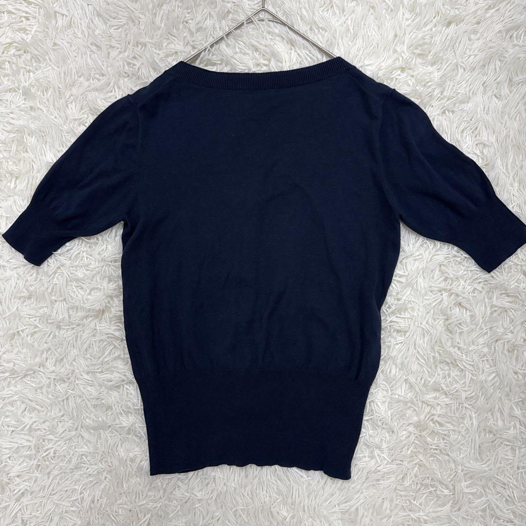 美品✨ヴィヴィアンウエストウッド　カーディガン　半袖　オーブ刺繍　紺　実寸L