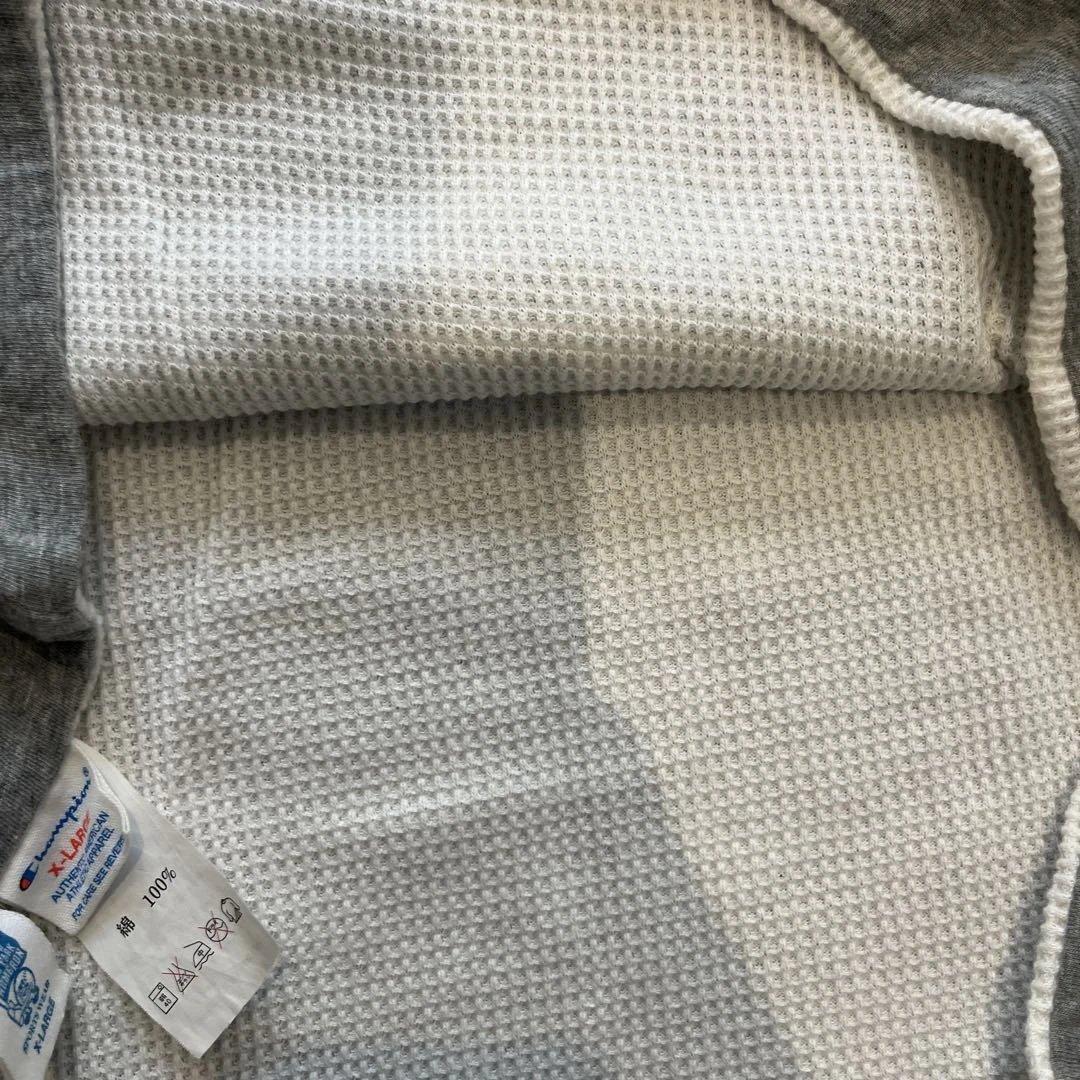 Champion サーマル付きロンT バックドロップ別注
