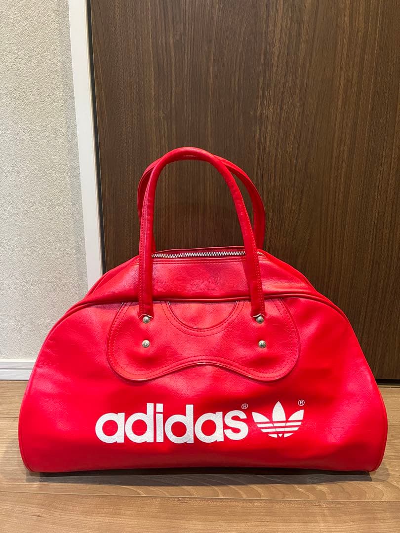 70s adidas vintage ボストンバッグ　レッド