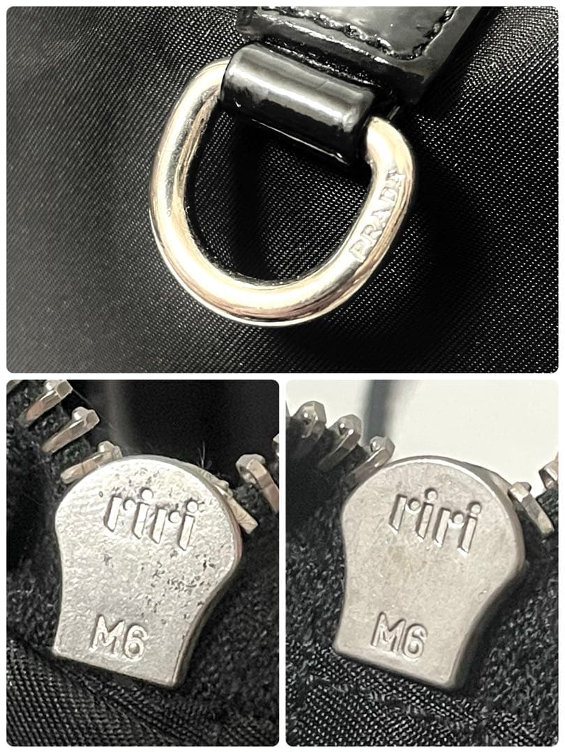 【良品】PRADA ミニボストンバッグ 三角ロゴ ナイロン ブラック