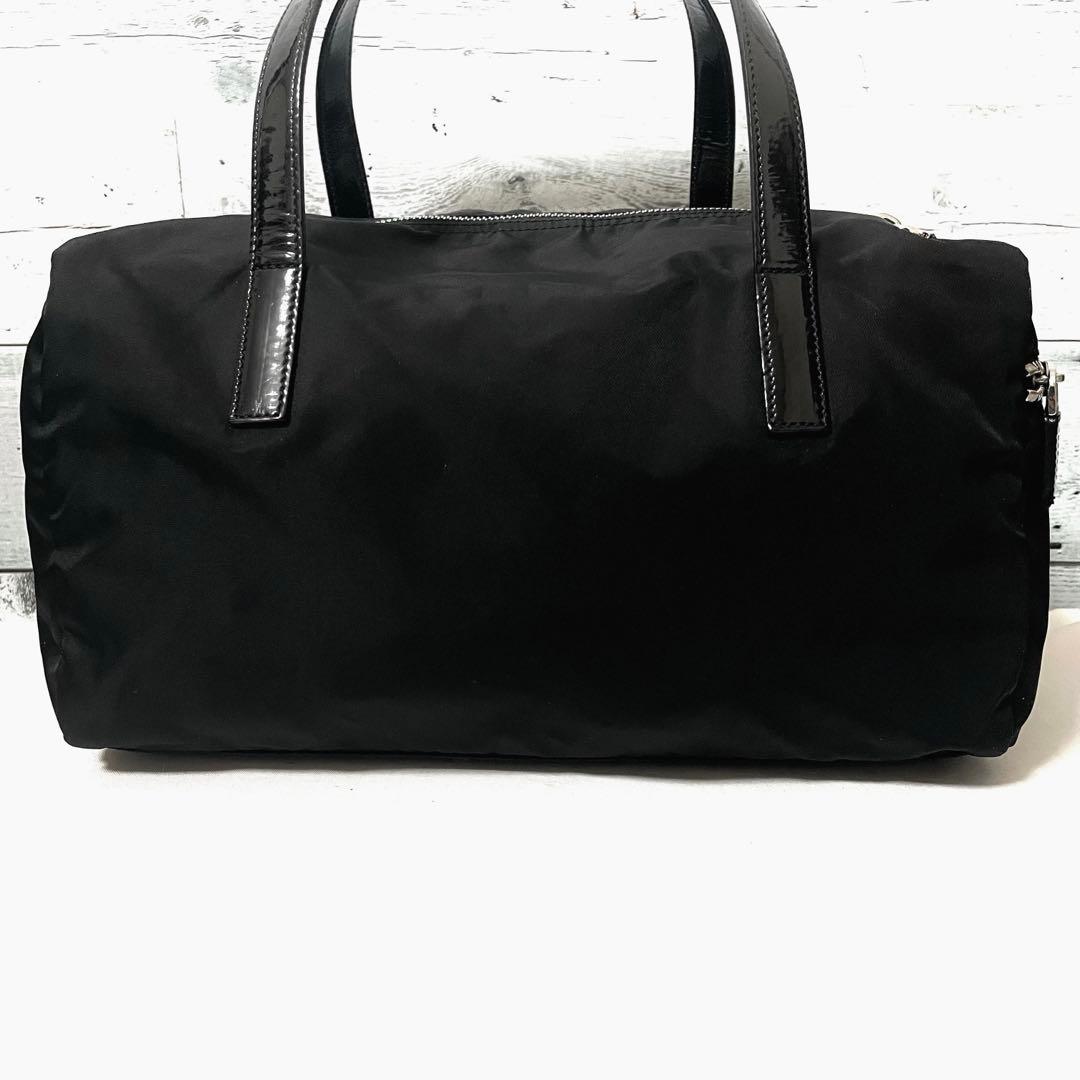 【良品】PRADA ミニボストンバッグ 三角ロゴ ナイロン ブラック