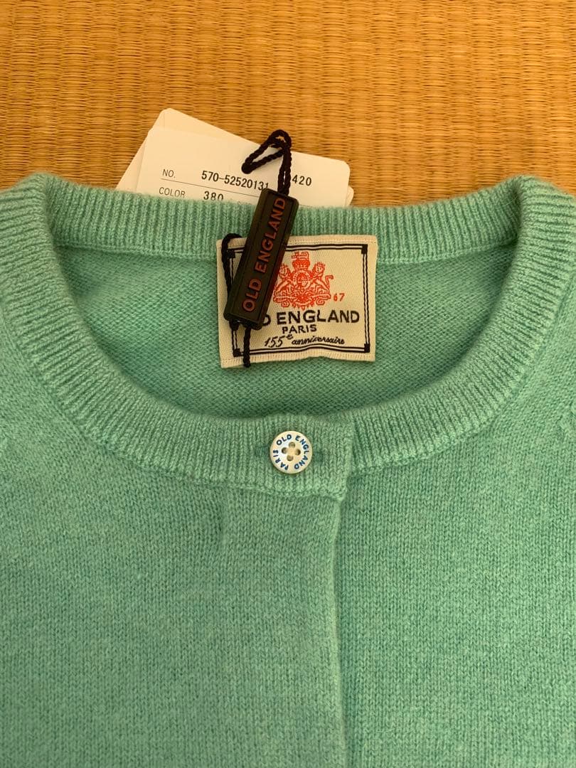 新品　OLD ENGLAND ミントグリーン カーディガン
