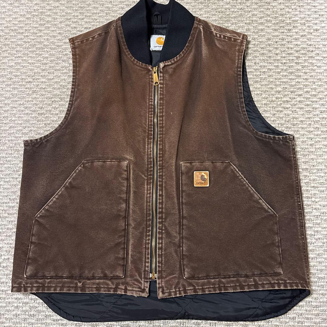 超激渋カッコ良すぎるCarhartt ダックベスト USA製　鬼フェード