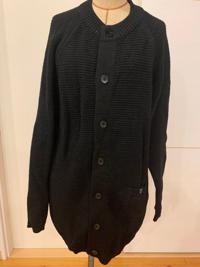 新品　maillotブラックロングカーディガン ボタン付き