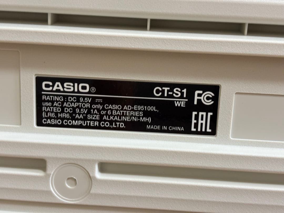 【美品】CASIO カシオトーン CT-S1 WE 21年製 61鍵盤