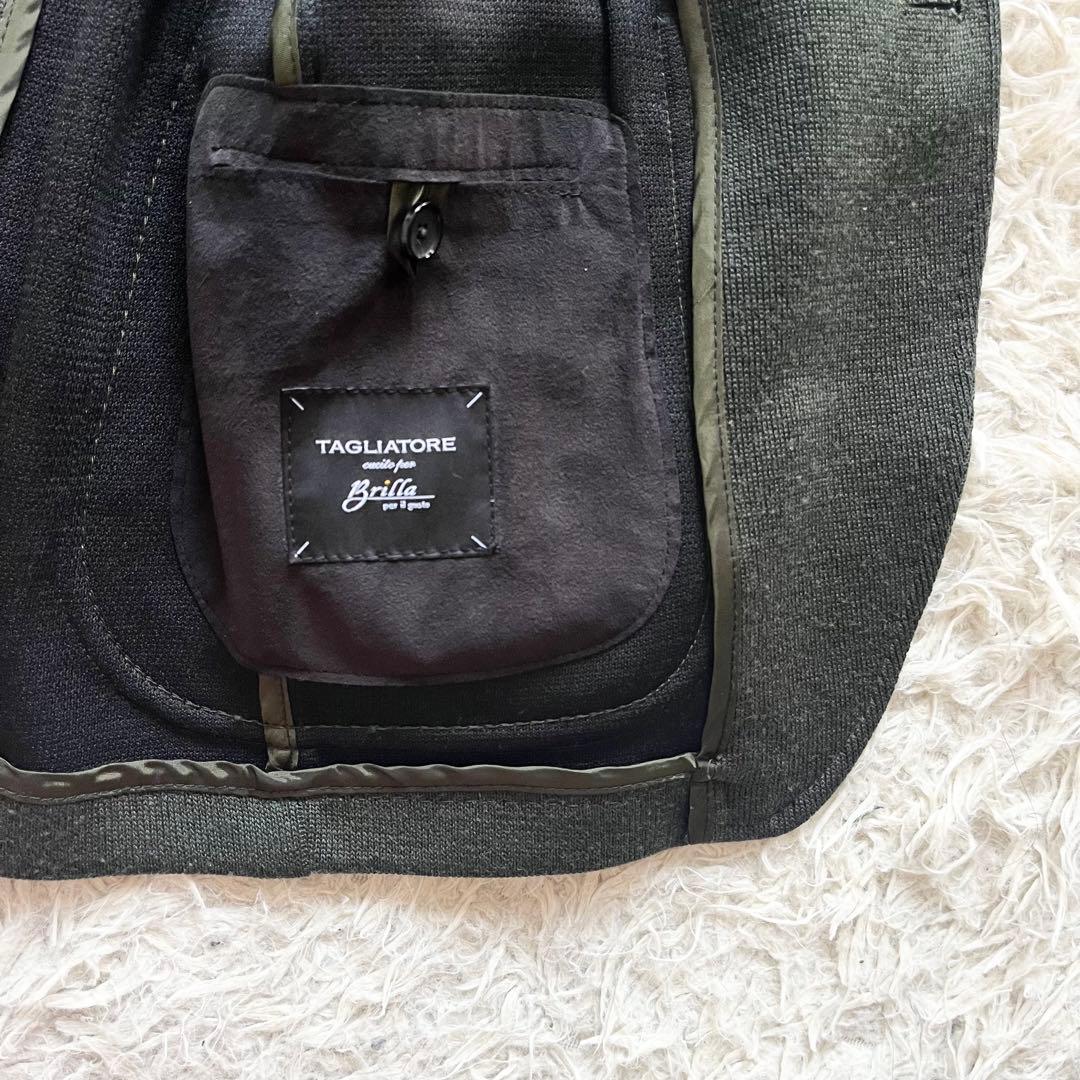 <美品>TAGLIATORE×ブリッラ dakar 金ボタン ジャケット 46