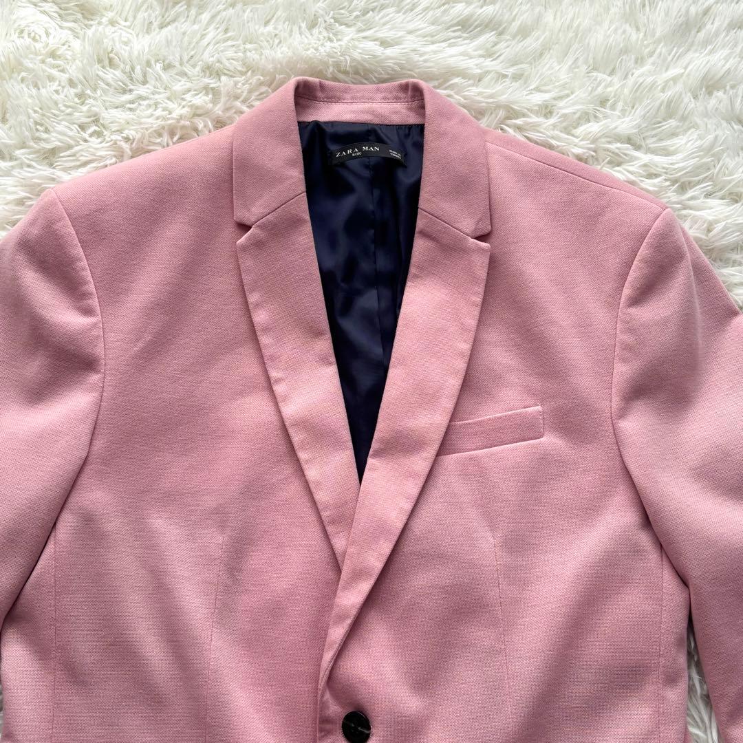 【未使用級】ストレッチ伸縮 ZARA ザラ テーラードジャケット 桜春ピンク