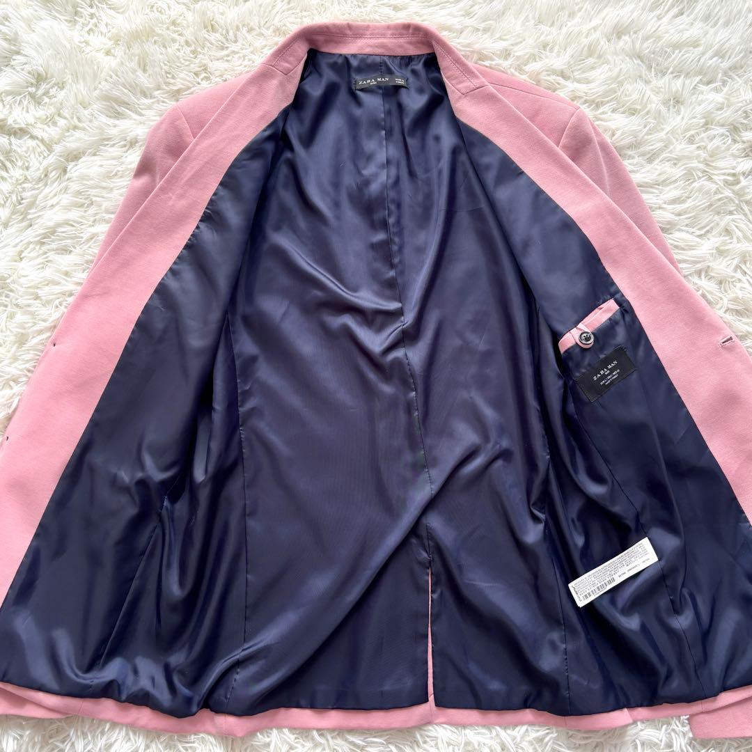 【未使用級】ストレッチ伸縮 ZARA ザラ テーラードジャケット 桜春ピンク