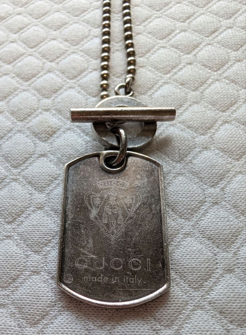 GUCCI グッチ ドッグタグ ネックレス シルバー ボールチェーン 正規品