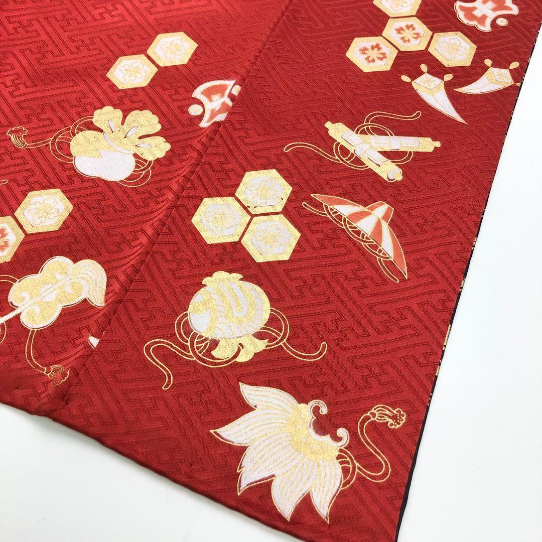 振袖 橋 扇子 花模様 金駒刺繍 金彩 黒色 KK-2077