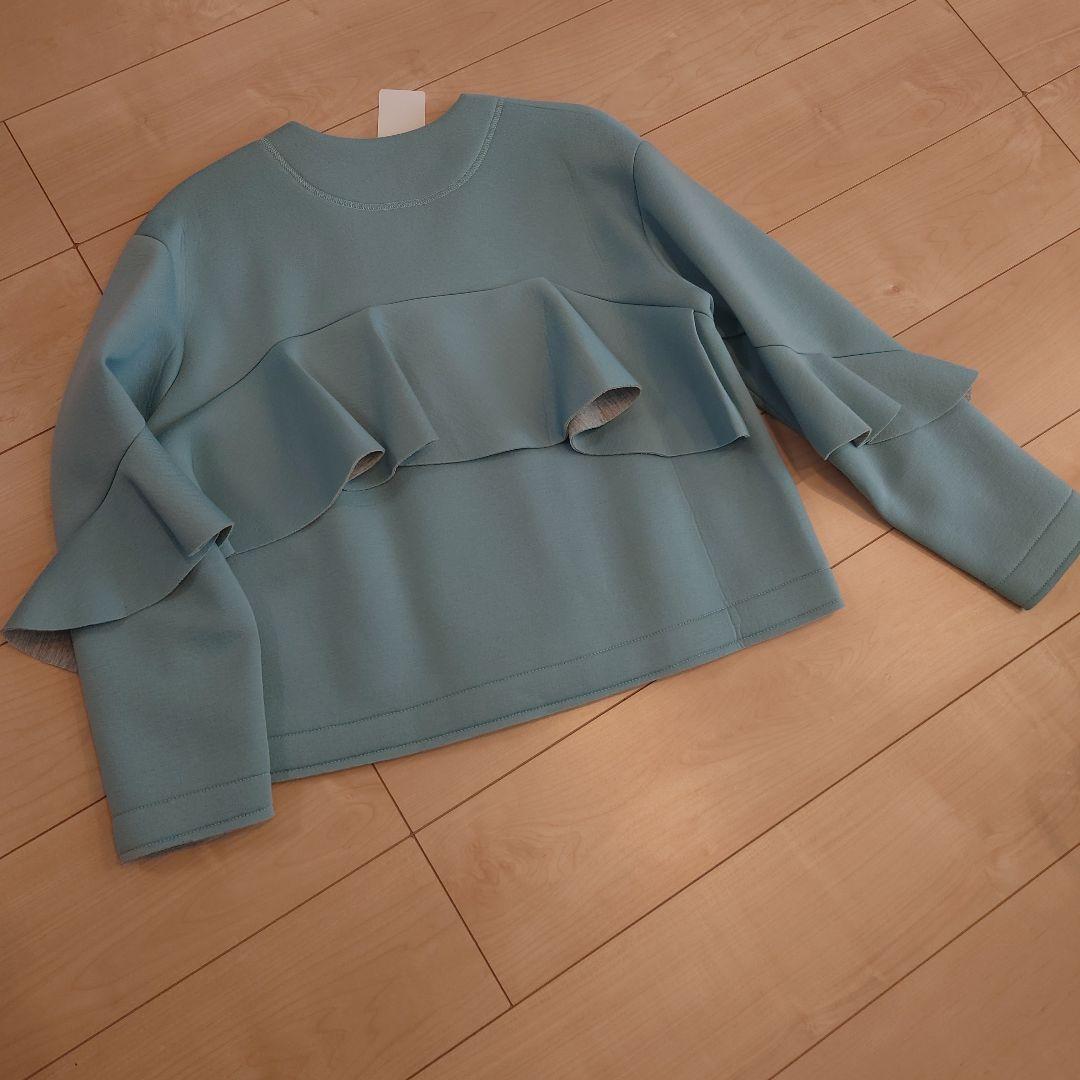 【新品】エイミーロウ ノーカラージャケット ライトブルー