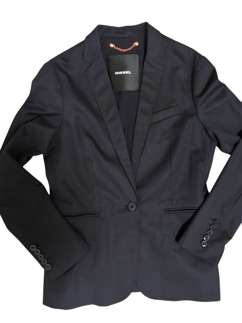 DIESEL テーラードジャケット S ウール混 デニムポケット 美品