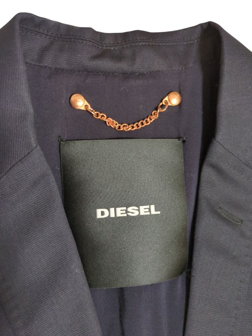 DIESEL テーラードジャケット S ウール混 デニムポケット 美品