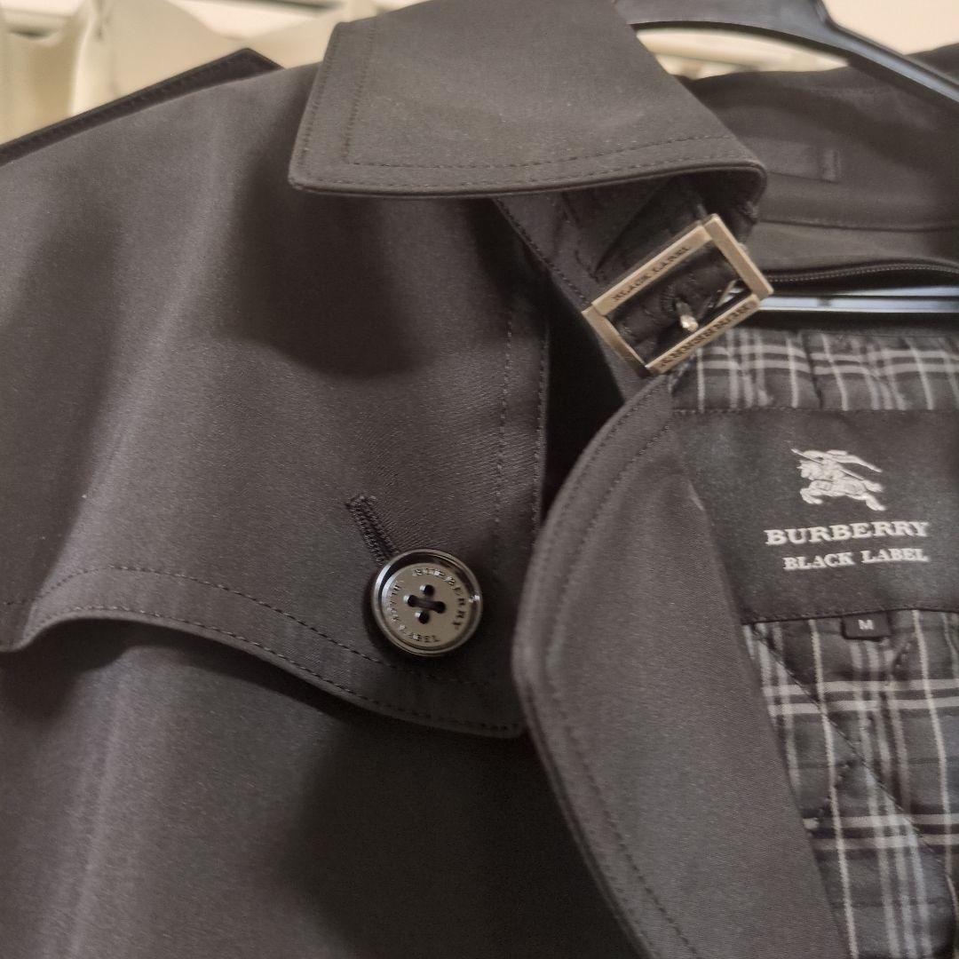 BURBERRY バーバリー レーベル トレンチコート 黒　ライナー付 Mサイズ