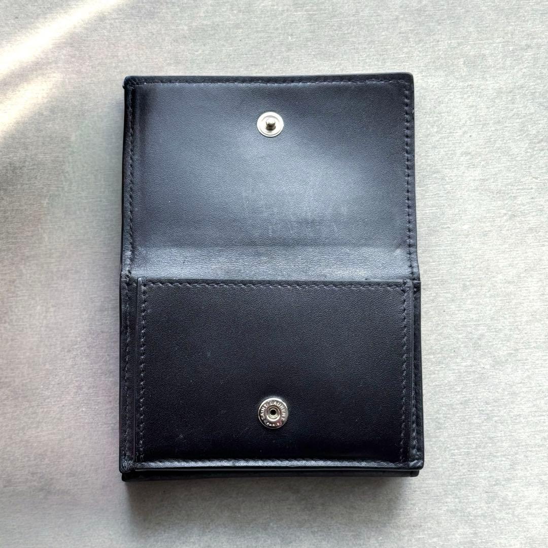 SAINT LAURENT 黒 レザー 三つ折り財布