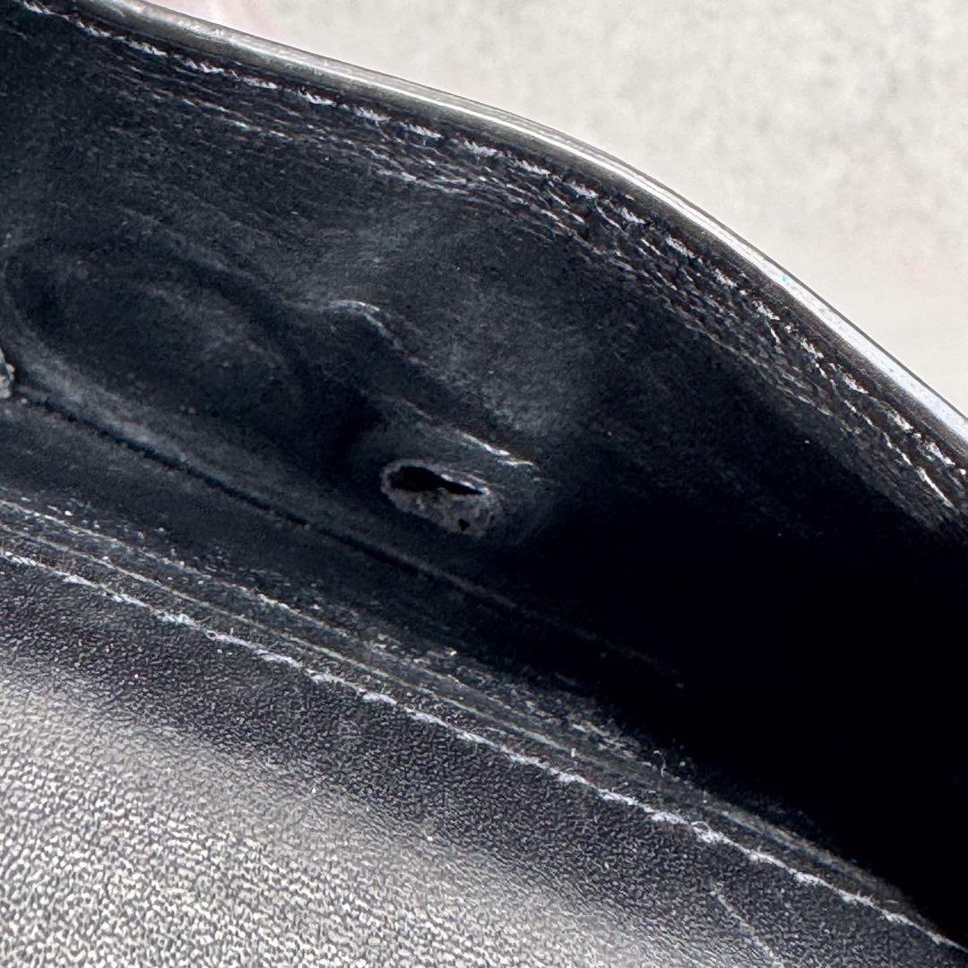 SAINT LAURENT 黒 レザー 三つ折り財布