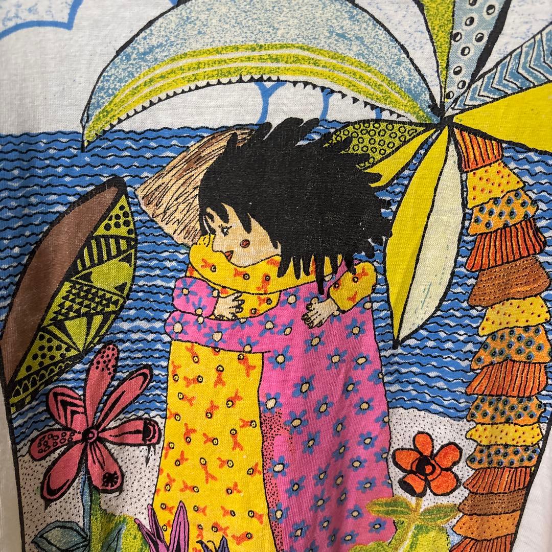 80s 90s USA製 Hanes ビンテージ Tシャツ アート art