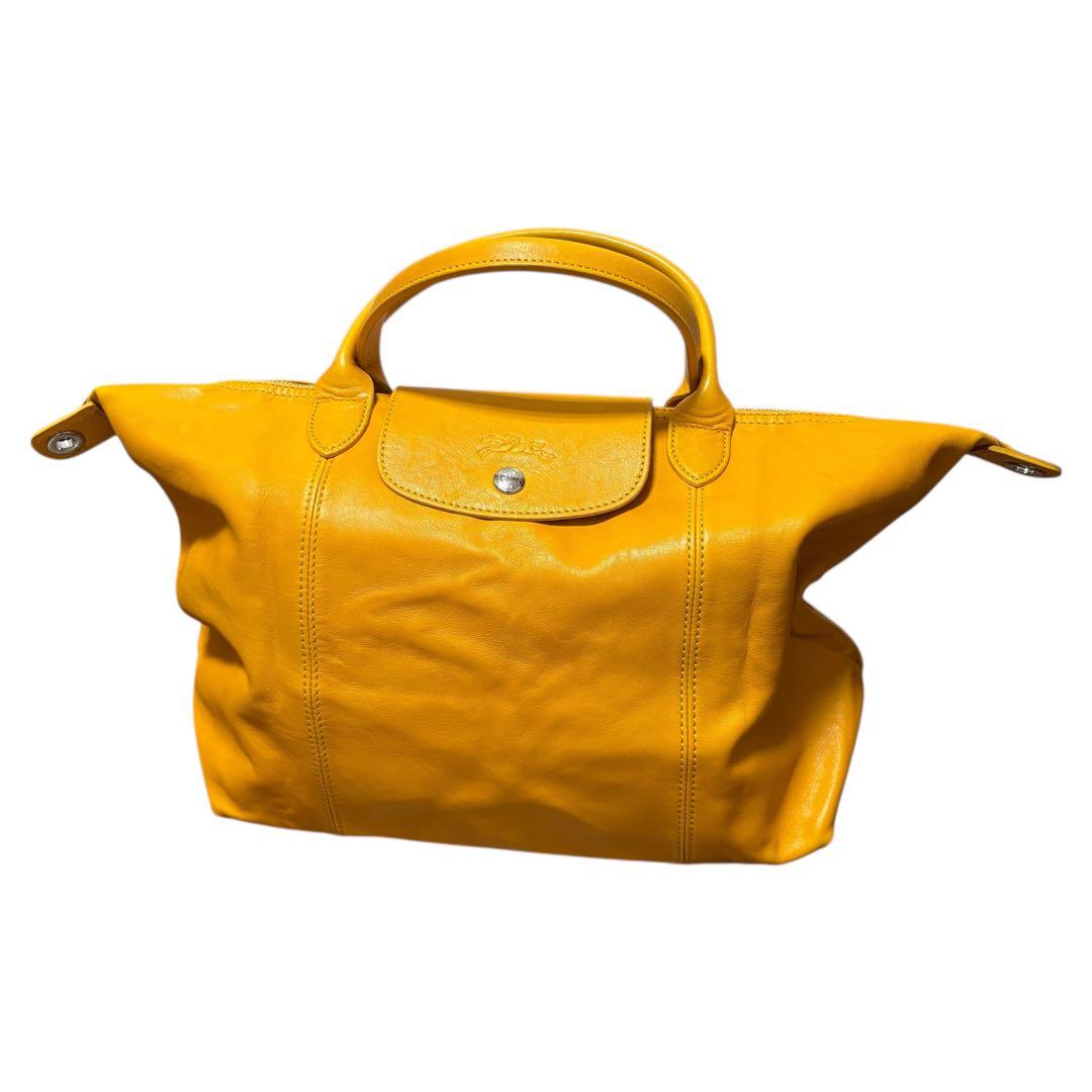 Longchamp ロンシャン 折りたたみ レザー ミニボストンバッグ