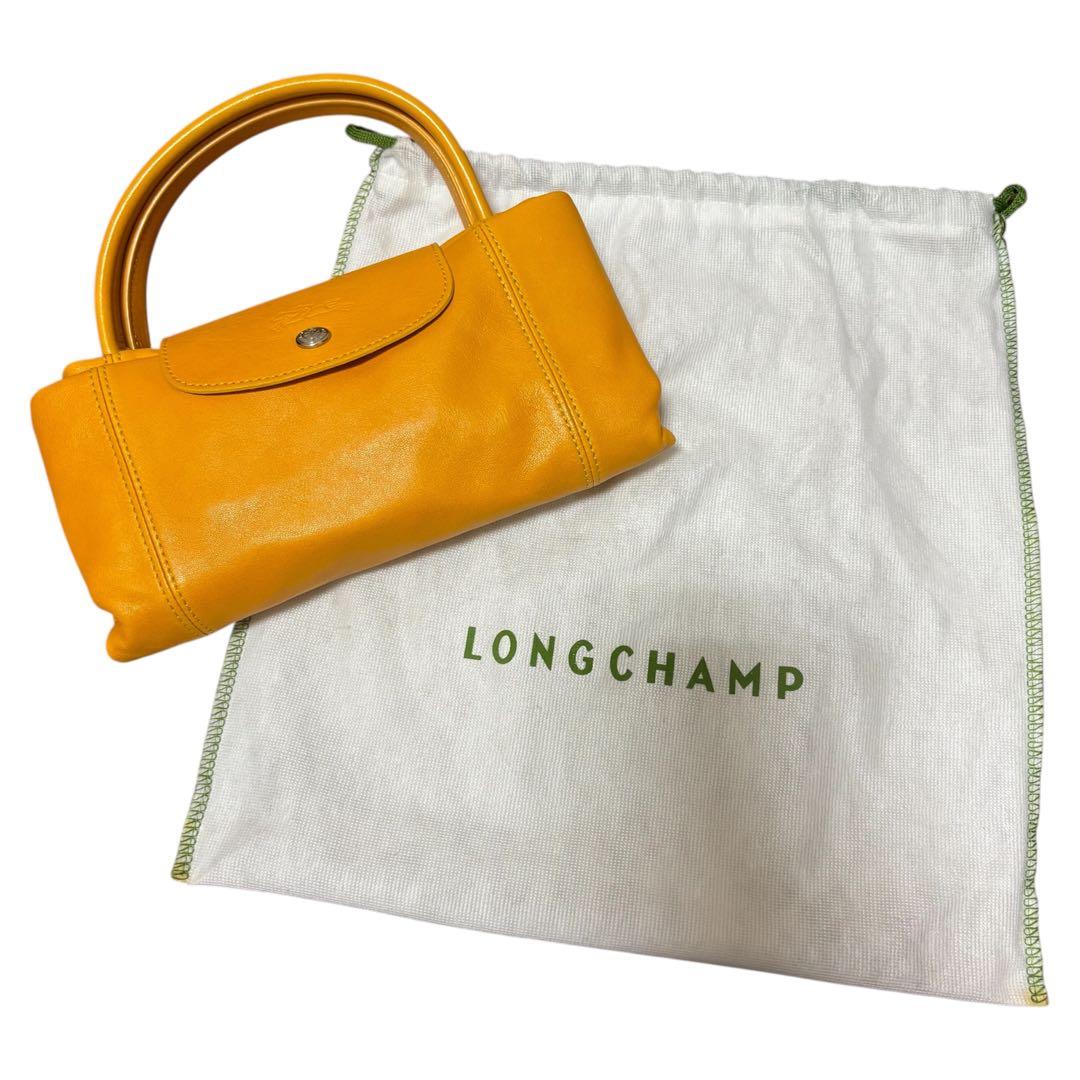 Longchamp ロンシャン 折りたたみ レザー ミニボストンバッグ