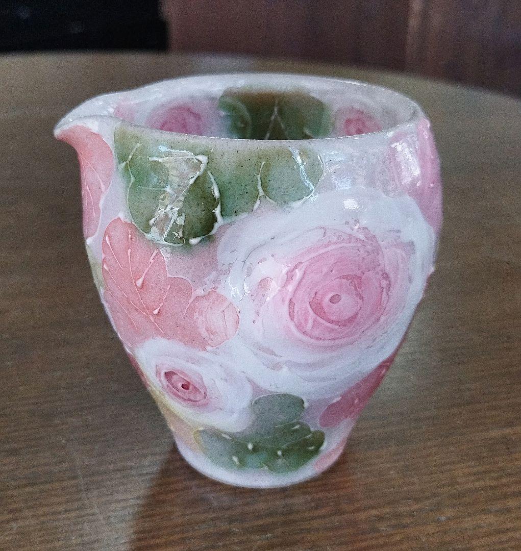 【新品・未使用】工房ゆずりは　釉彩ローズ　片口　酒器　陶器　贈り物