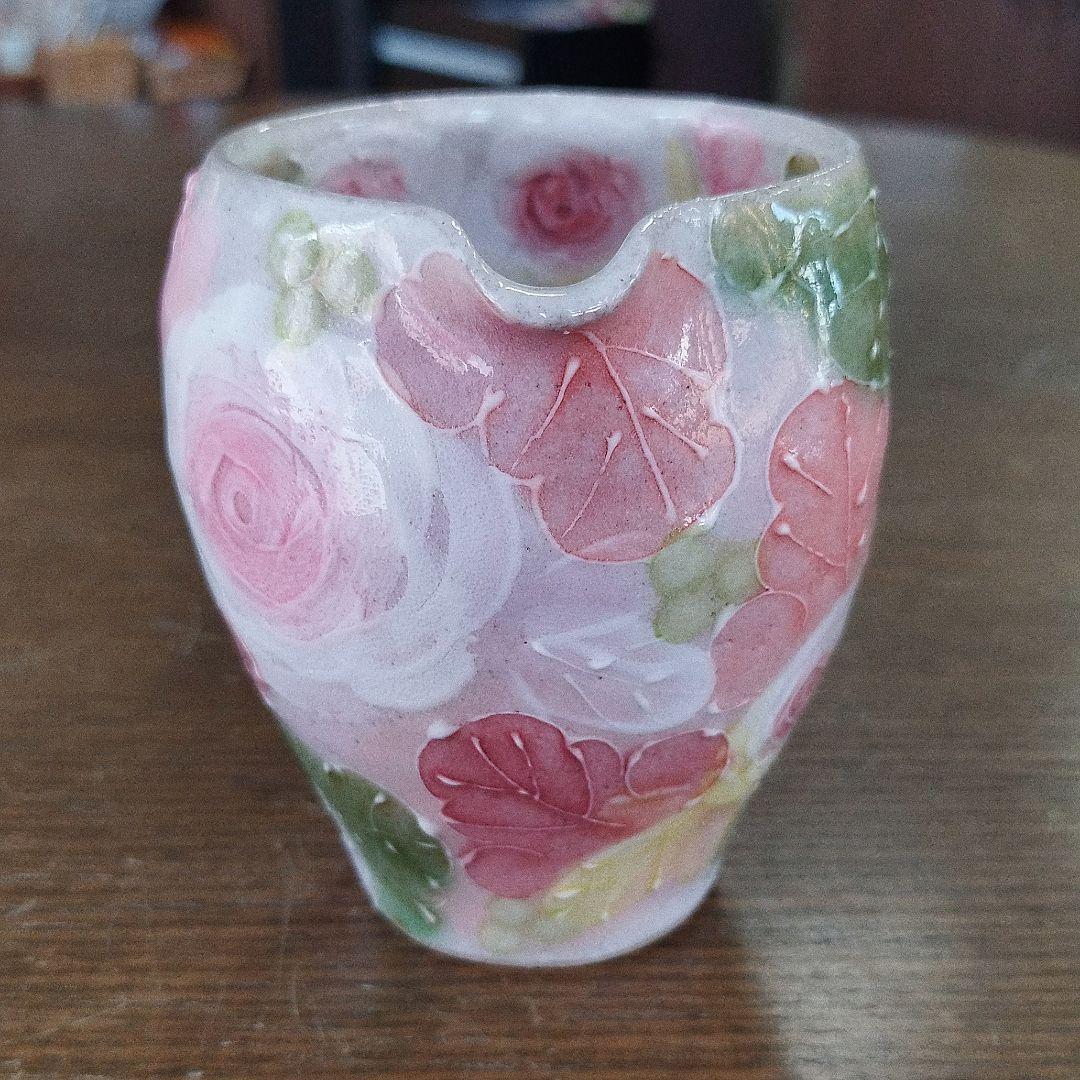 【新品・未使用】工房ゆずりは　釉彩ローズ　片口　酒器　陶器　贈り物