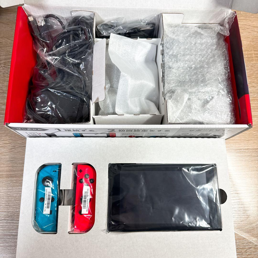 【おまけ付】Switch 本体 ネオンブルーレッド付属品完備【バッテリー強化版】