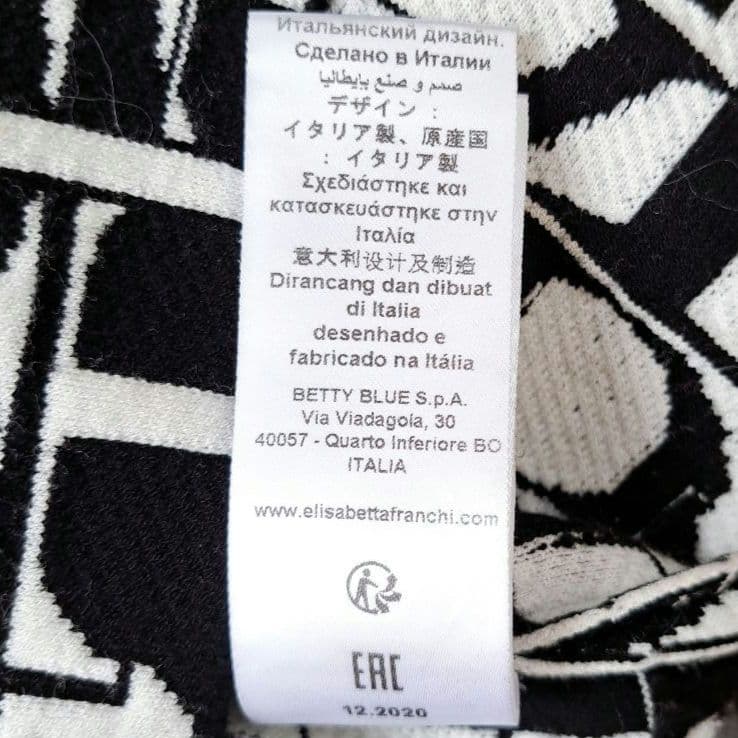 美品 イタリア製 エリザベッタフランキꕤロゴ レタリング柄 タイトスカート