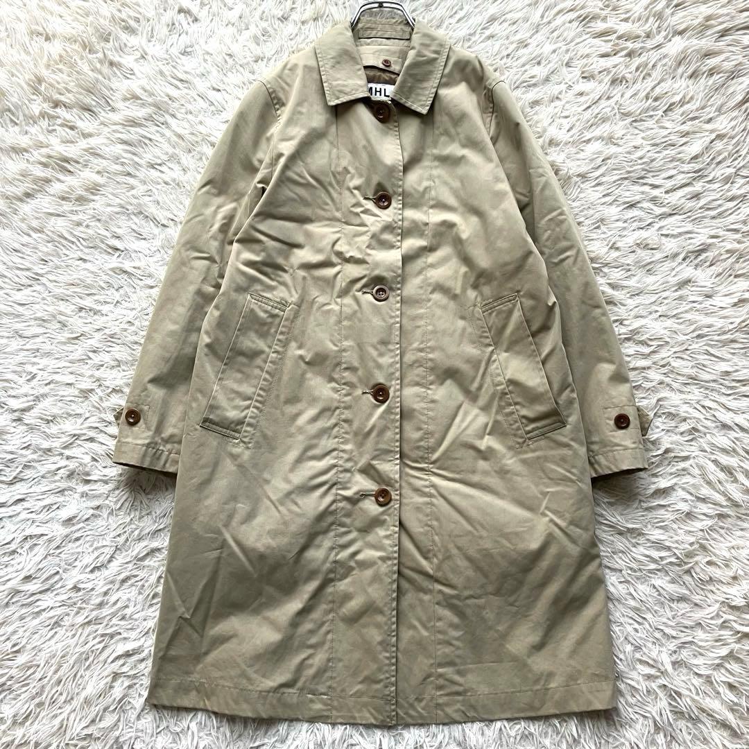 【近年 美品 2way】MHL ステンカラーコート　ベージュ　ダウンライナー